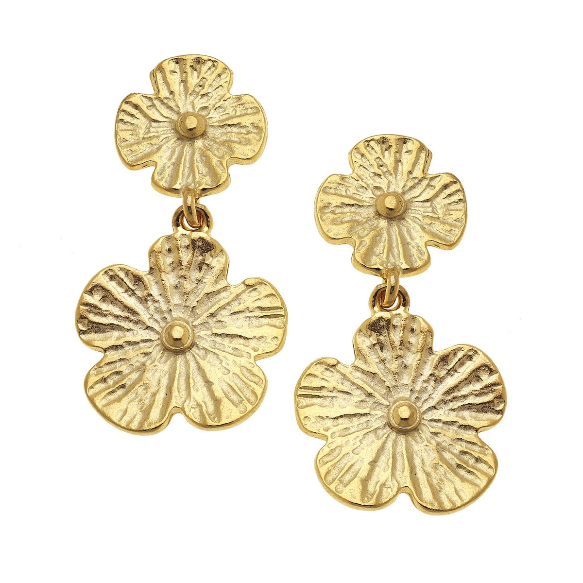 Gold Flower Earrings Studs - Petal I Misahara